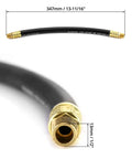 Built Tough Rubber Air Compressor Hose With Solid Brass Fittings And 300 Psi Max Pressure for shop use, 13 inch length with brass ends.