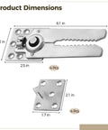 Product dimensions of Heavy Duty Steel Sofa Connectors Pair Up With Alligator Clamps To Stabilize Sectional Couches.