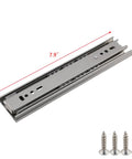 Heavy Duty 8 Inch Stainless Steel Drawer Slides With Full Extension Ball Bearing System for dressers, shown with screws