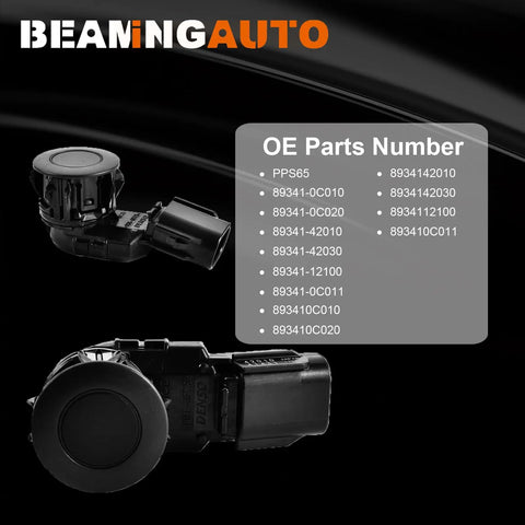 4 Piece Toyota Rear Parking Sensor Kit For RAV4 2014 2018 Tacoma 2015 2022 Tundra 2014 2021 Plug And Play OEM Replacement 89341 0C010 89341 0C020 Ultrasonic Obstacle Detection With Real Time Audible Alerts, black rear sensor