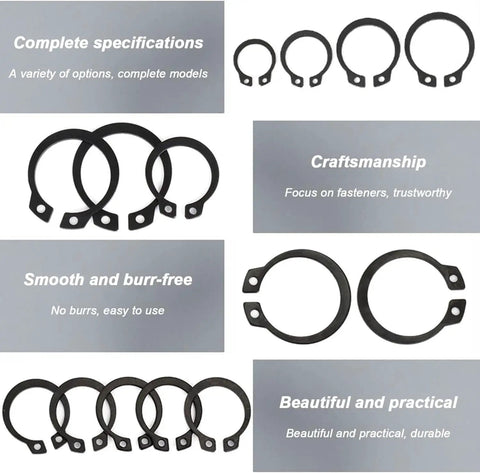 10 Pcs Premium 40-48mm External Retaining Rings Heavy Duty C Clips Circlips Made From Super Strong 65Mn Alloy Steel for secure shaft locking