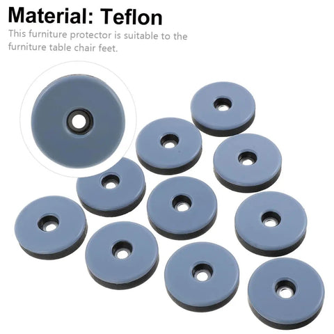 60 Heavy Duty PTFE Furniture Glides And Floor Protectors Shield Your Hardwood Flooring From Nasty Scratches And Let You Push Tables Smooth As Butter With Zero Noise, gray Teflon disc protectors.