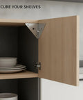 Beefy Stainless Steel Heavy Duty Corner Brace Triangular L Bracket with screws reinforcing kitchen cabinet shelf