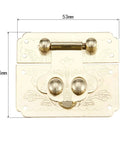 Gold Key Hasp Lock For Jewelry Box And Vintage Suitcase Durable 53x45mm Hasp Catch Latch Hardware Retro Style Box Clasp Buckle