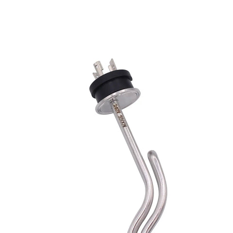 Close-up of the 240V 5500W Stainless Steel Immersion Water Heater With Tri Clamp Ripple Heating Element, plug view.