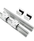 Stainless Steel Linear Guide Rail SBR16 600mm for CNC Machines and 3D Printers, Smooth Glide, No Play, Pro Grade Precision Motion System for Engraving, Automated Inspection, and Semiconductor Equipment, with 2 rails and 4 bearing blocks