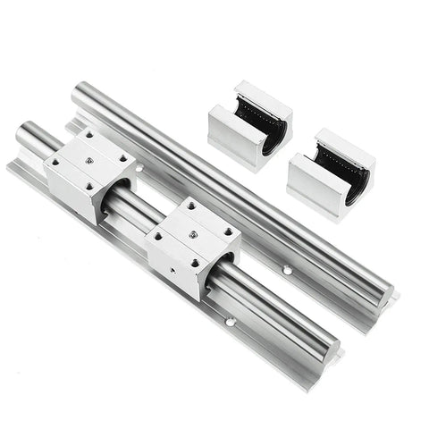 Stainless Steel Linear Guide Rail SBR16 600mm for CNC Machines and 3D Printers, Smooth Glide, No Play, Pro Grade Precision Motion System for Engraving, Automated Inspection, and Semiconductor Equipment, with 2 rails and 4 bearing blocks