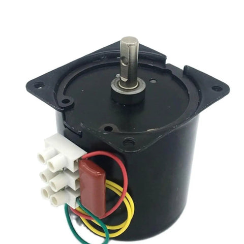 Beefy Torque Permanent Magnet Synchronous Gear Motor 110 220V AC CW CCW 80 RPM close-up showing wires and shaft