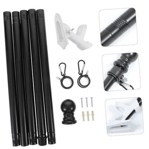 Outdoor Rotating Flagpole Kit With Bracket For Garden Patio And Backyard Use Easy Setup No Fuss Flag Pole Accessory Durable Pole And Bracket For Windy Days Perfect For Flags And Banners