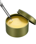 Pro Grade Lead Free Solder Flux Paste For Precision Electronics And Auto Electrical Repairs open tin with soldering iron