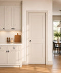 2 Pack Matte Black Ring Pull Cabinet Handles With 1.6 Inch Backplates on kitchen cabinet and pantry door