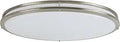 32 Inch Integrated LED Ceiling Light With Dimmable Function, Satin Nickel Finish, Oval White Acrylic Shade, side view