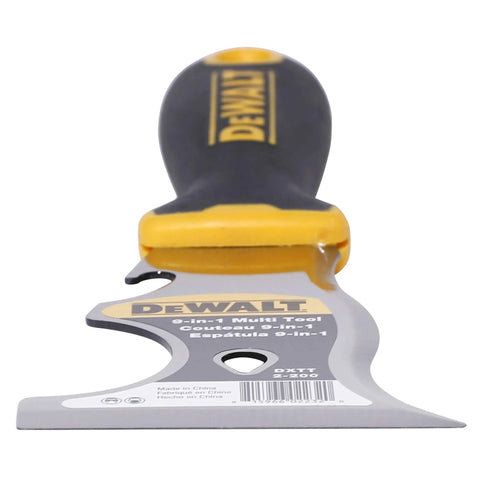 9-In-1 Painter's Tool With Straight And Curved Scrapers, Carbon Steel Blade, Soft Grip Handle, front view