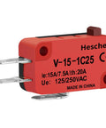 Hella Tough Spdt Micro Switch With Pin Plunger Actuator And Quick Connect Terminals Killer 15 Amp Snap Action Limit Switch angled view