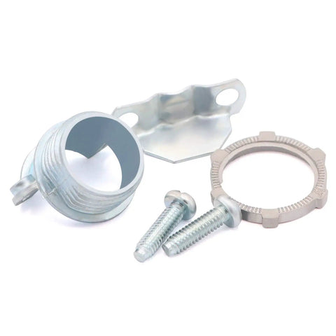 12 Pack One Half Inch Clamp Type Cable Connectors For Metallic Conduit Zinc Die Cast Silver Finish with screws and ring