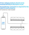 Diagram showing transformer connection for 8 Pack 5W 12 Inch LED Hardscape Paver Lighting Kit, 12V AC DC Low Voltage setup.