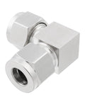 Yoebor stainless steel 304 compression 90-degree elbow fitting, 1/4 in. OD x 1/4 in. OD, front view