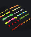 Top Shelf Flexible Silicone Lure Skirts Six Hundred Strand Bulk Pack For Jig Tying And Spinnerbait Assembly with vibrant colors.
