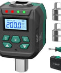 Half Inch Digital Torque Adapter Kit With Socket Adapters For Ratchet Or Breaker Bar, Two Percent Accuracy, Buzzer And LED Alerts