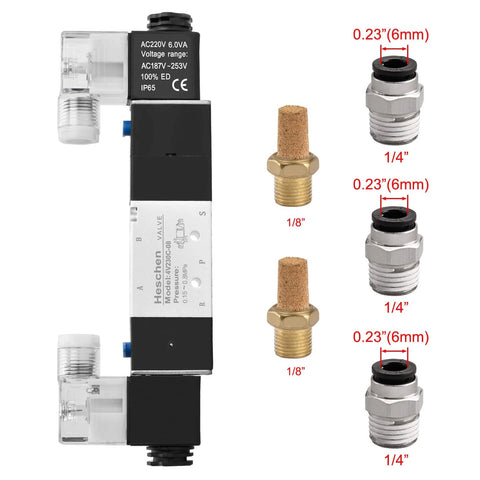 Go-To Electrical Pneumatic Solenoid Valve 4V230-08C 220VAC PT1/4 port with accessories for pneumatic systems