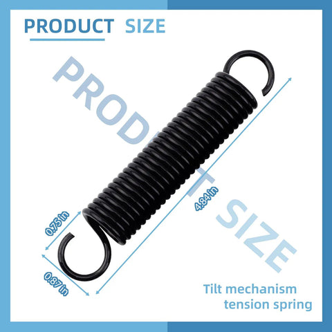 Dead Nuts Reliable Recliner Extension Springs Four Point Seven Five Inch heavy duty black steel tilt mechanism tension spring measure 4.84 inch.