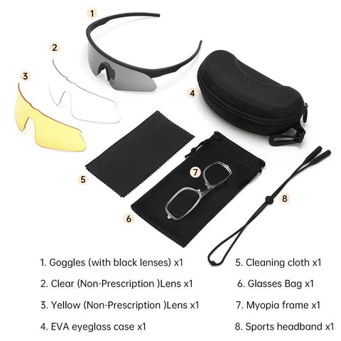 Hella Crisp Polarized Range Ready Sunglasses UV400 Protection Lightweight Wraparound Safety Shades For Men And Women Matte Black Frame with multiple lens options.