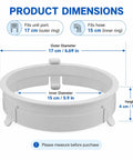 Easy Install 4 Position Snap Portable AC Exhaust Hose Connector With 6.69 Inch Outer Diameter And 5.9 Inch Inner Diameter Replacement Fits Old Version KYR35 KY25 JHS And Vissani Portable Air Conditioners dimensions, ABS plastic connector, 17 cm outer and 15 cm inner diameter