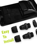 Solar Double Cable Entry Gland Box Waterproof Dual Wire Connector Adapter Housing Plate ABS Mount For Marine Use RVs Caravans Boats Easy Install No Drilling Required
