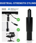 2.4 Inch Short Gas Lift Cylinder For Office Chairs, Heavy Duty 1000lbs Class 4 Hydraulic Lift, Easy Drop In Replacement