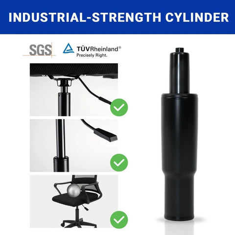 2.4 Inch Short Gas Lift Cylinder For Office Chairs, Heavy Duty 1000lbs Class 4 Hydraulic Lift, Easy Drop In Replacement
