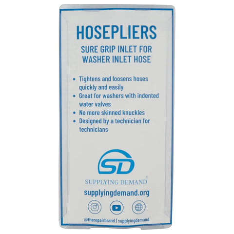 Product packaging for 8.5 Inch Sure Grip Washer Hose Pliers Universal Fit For All Major Brands To Tighten Or Loosen Hoses Quickly