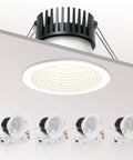 zouzai 3 Inch LED Recessed Lights Anti-Glare, 5CCT, Dimmable, White 4 Pack with deep baffle and installation brackets
