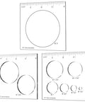 Sturdy Hardened Acrylic Three Piece Router Template Set For Woodworking And Circle Inlay Projects 4 Inch By 3 Point 92 Jig Kit with circular cutouts.