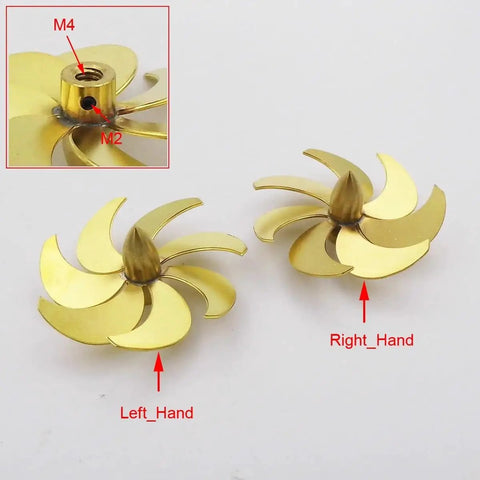 Copper 7 Blade 42mm M4 Propeller For RC Boat Submarine And Marine Models CW CCW Right Hand Left Hand Built To Last Soldered Blades