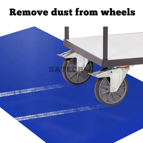 Keep The Floors Spotless With Heavy Duty Tacky Mats 24 By 36 Inches White Adhesive Roll Out Sheets for quick cleanup under cart wheels.