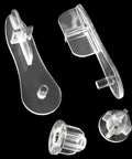 Bottom Rail End Caps For Blinds Set Of 2 with round and water drop plugs, clear plastic parts for zebra roller shades