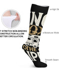Five Pack Fatigue Relief Compression Stockings Mid Calf Socks For Leg Circulation Support showing high stretch and moisture wicking