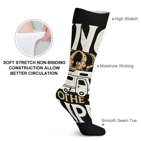 Five Pack Fatigue Relief Compression Stockings Mid Calf Socks For Leg Circulation Support showing high stretch and moisture wicking