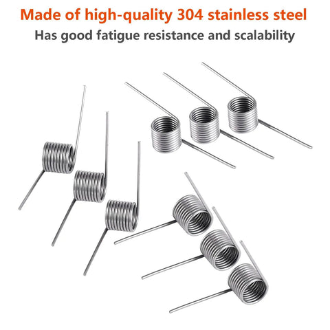 10 Pack Stainless Steel Torsion Springs for Tools Maintenance 0.5mm Wire Diameter 5mm Outer Diameter 180 Degree Deflection 9 Turns Sturdy 304 Stainless Steel with High Fatigue Resistance for DIY Workshop Repairs, 304 steel