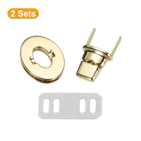 Dope Gold Twist Turn Lock Clasps For Purse And Handbags Hella Sturdy Zinc Alloy Oval Closures Heavy Duty Bag Fasteners set of two