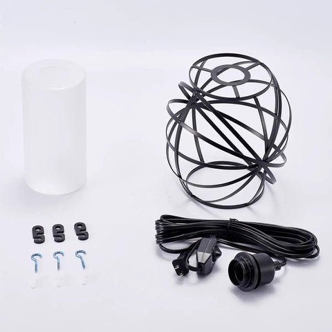 Components of Glass Pendant Plug In Hanging Light With Dimmable Switch Swag Style Lamp For Kitchen Island Bedroom Living Room
