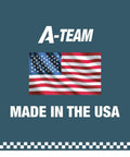 A-Team graphic featuring the American flag, text 'A-TEAM' and 'MADE IN THE USA' on a blue background.