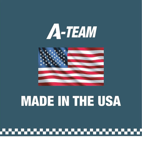 A-Team graphic featuring the American flag, text 'A-TEAM' and 'MADE IN THE USA' on a blue background.