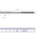 Chucking reamer, 5/16 inch diameter, H7 tolerance, cobalt HSS M35, 6 straight flutes, straight shank