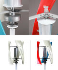 1000W to 6000W Noiseless Vertical Axis Wind Turbine Generator for Marine Use with spiral blades, close-up view