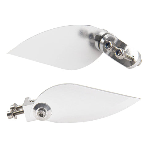 65x25mm Aluminum CNC Machined RC Boat Water Jet Turn Fin For 75-85cm Electric Nitro Remote Control Boats, side view, right-left fins