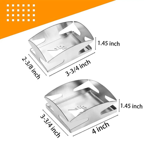 Two Pack Slot Cutter Square Rectangle Stainless Steel Milling Cutter showing dimensions for drywall, plastic, metal, wood
