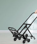 Stair Climbing Folding Cart Hand Truck With Heavy Duty Carbon Steel Frame And Rubber Wheels, Multi Use Dolly For Moving, Camping, Office, Warehouse, Shopping And More, Strong Bearing Capacity And Durable, Easy To Fold, side view
