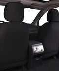 Universal Car Seat Covers Full Set For Front Seats And Rear Bench With Mesh Splicing Polyester Fabric Black With Pink Accent