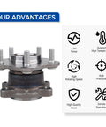 Side view of Rear Wheel Hub Bearing Assembly For Nissan Altima 2002 2006, Maxima 2004 2008, Quest 2004 2009 5 Lug Direct Fit OEM Replacement